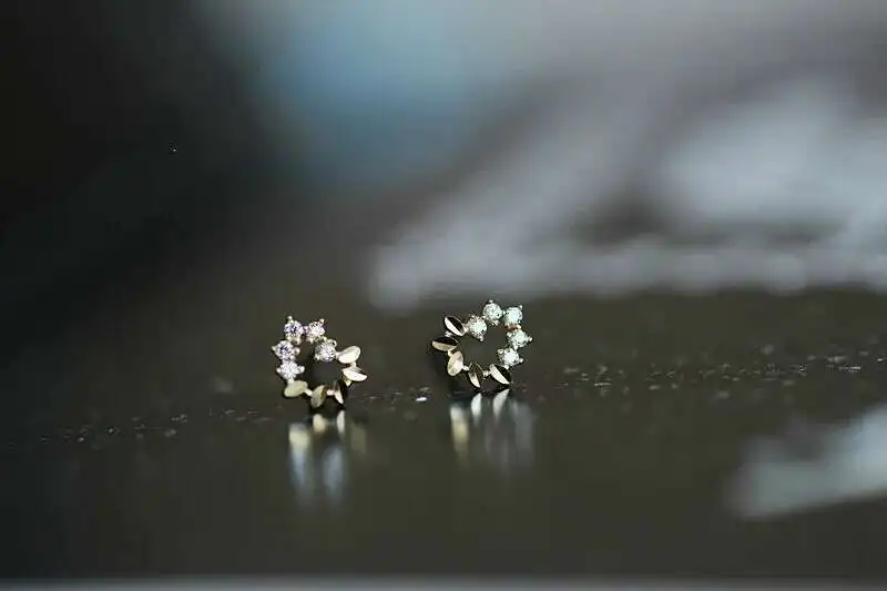 14K Pure Gold Heart Earrings, Reindeer, Snowflake, Christmas Holiday Studs, Dainty, Simple, Minimal Styles, Kids, kj150 - Image 5