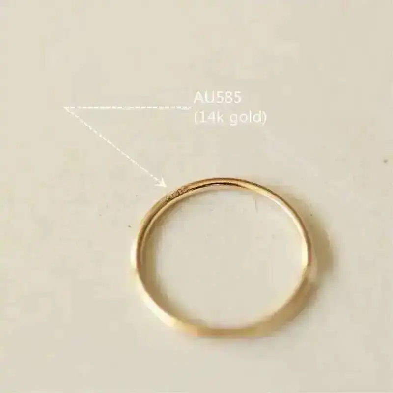 14K Gold Simple Hoop Ring for Men and Women, Small Nose Piercings, Au585, kj468 - Image 2