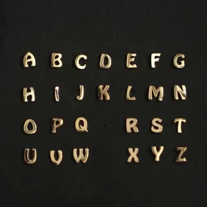 14K Gold Stud Earrings for Women, Ins Fashion Design, New Letter, Solid Gold, kj290