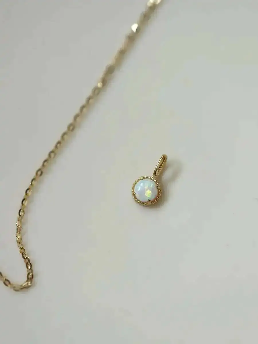 Original Real Gold Jewelry, 9K Pendant, Composite Opal, Mini Necklace, Bracelet, Free Shipping Items, New In kj486 - Image 6
