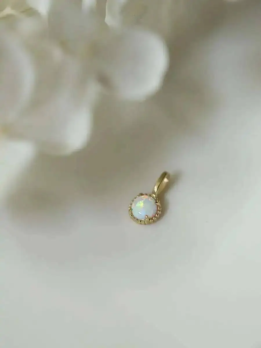 Original Real Gold Jewelry, 9K Pendant, Composite Opal, Mini Necklace, Bracelet, Free Shipping Items, New In kj486