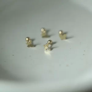 GOLDtutu 14K Solid Gold Butterfly Stud Earrings for Women, Screw Back, AAA CZ, Everyday Luxury Jewelry Gift 687