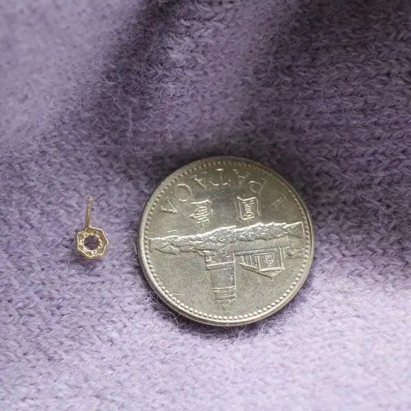 Solid 9K Gold Flower Stud Earring Women, Minimal, Simple Style, Gift for Bridesmaid, kj79 - Image 5