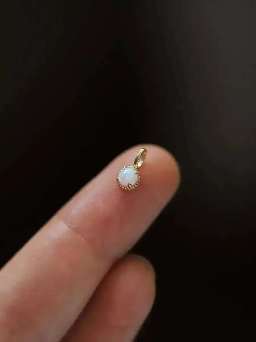 Original Real Gold Jewelry, 9K Pendant, Composite Opal, Mini Necklace, Bracelet, Free Shipping Items, New In kj486 - Image 4