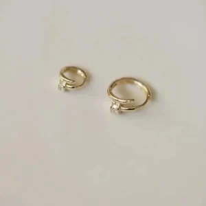 9k Ture Gold Earrings with Small Nails, Korean Design Sense, Fashionable, New Arrival, 2021, kj424