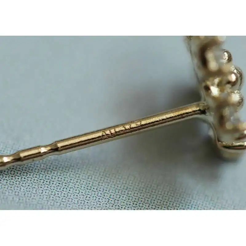 Pure 9K Gold Jewelry Earrings for Women, Five Diamond Flower, 2020, kj237 - Image 6