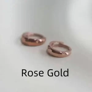 9K Real Rose Gold Hoop Earrings for Women, Handmade Jewelry Minimalist Earrings, 2025 new