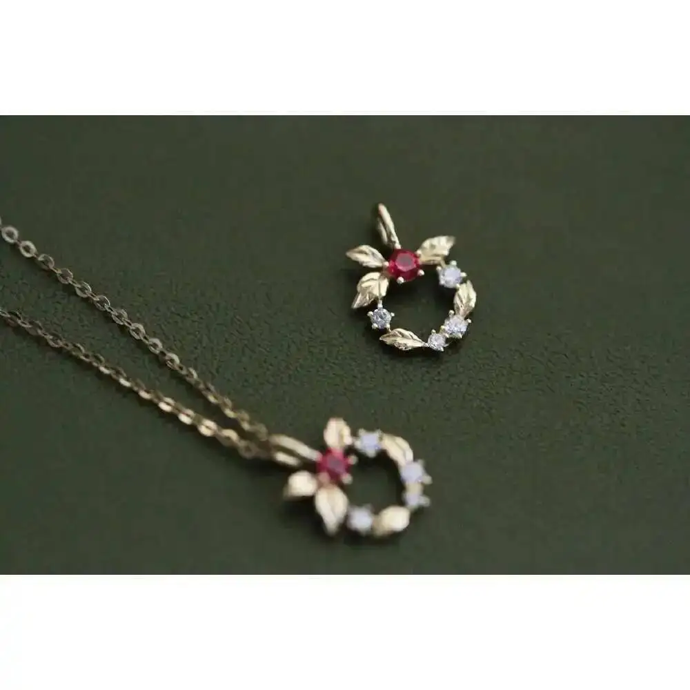 Grilgold 9k Gold, Japan South Korea Delicate Sweet FlowerHuansen Series Romantic and Versatile Pendant kj281 - Image 5