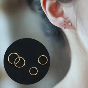 Real 9K Gold Mini Earrings for Women, Fashion Jewelry, New Design, kj360, 2021