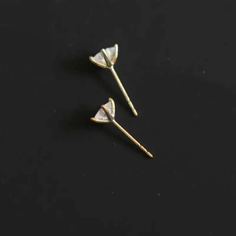 9k Solid Stars Earring, Small Gold Stud, Trendy Earrings, Handmade, Women Fine Jewelry for Girl, Wholesale, kj81 - Image 4