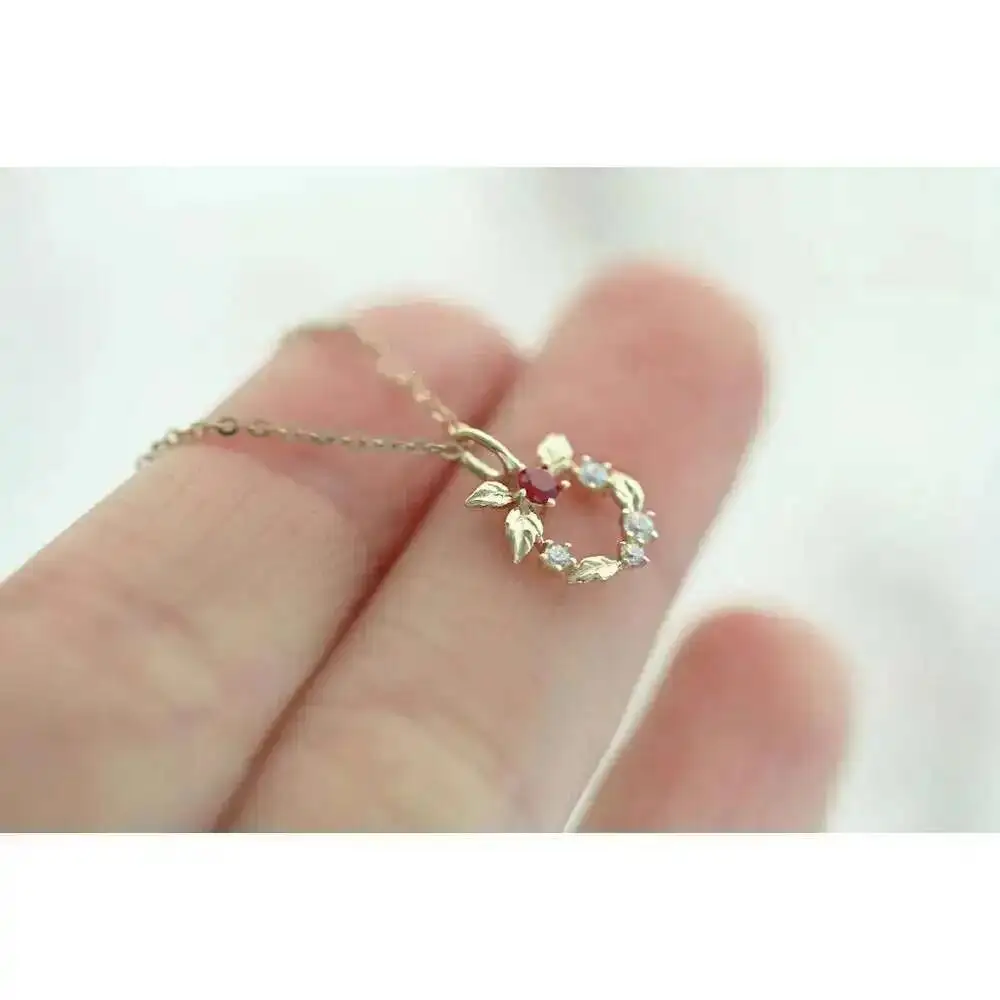 Grilgold 9k Gold, Japan South Korea Delicate Sweet FlowerHuansen Series Romantic and Versatile Pendant kj281 - Image 3