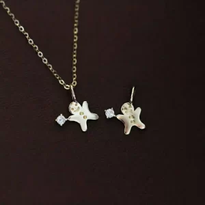 Gingerbread Man Pendant, Exquisite Design Sense, Interest, Christmas, 9K, kj295