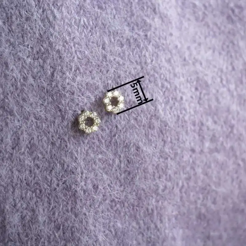 Solid 9K Gold Flower Stud Earring Women, Minimal, Simple Style, Gift for Bridesmaid, kj79 - Image 2