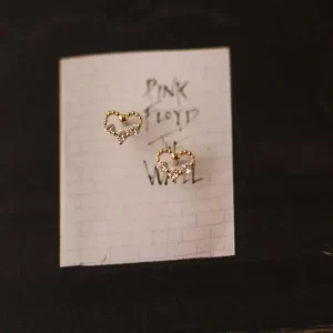 14K Gold Crystal Heart Stud Earring, Simple Jewelry, Minimal Style, Victorian Vintage, Retro, Valentine, kj148