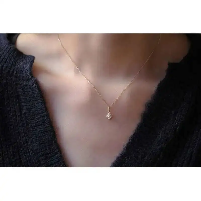 9k Gold Fine Gorgeous Flower Pendant, Japanese and Korean Sweet Little Flower, kj284 - Image 2