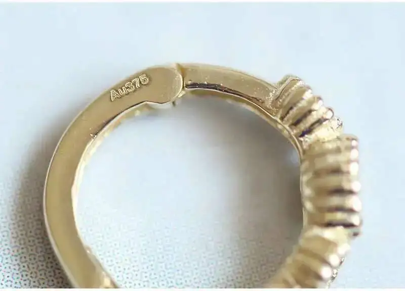 Three Diamond Earrings, Pure 9K Gold, Small Zircon, Lovely Temperament, Mini Japanese and Korean, kj229 - Image 5