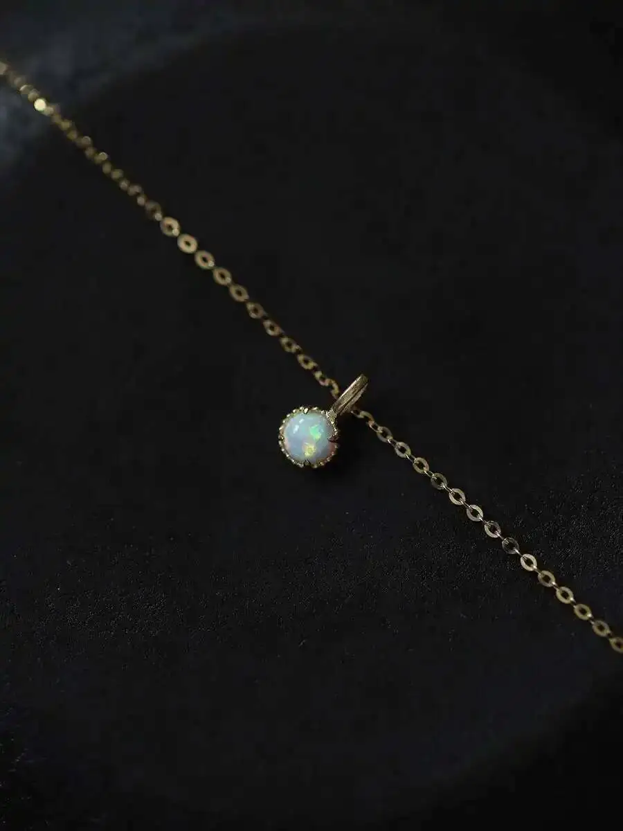 Original Real Gold Jewelry, 9K Pendant, Composite Opal, Mini Necklace, Bracelet, Free Shipping Items, New In kj486 - Image 5