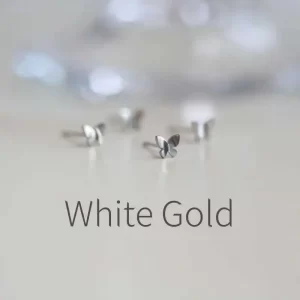 9k Gold Butterfly Earring for Women, Hypoallergenic Earrings, Fine Jewelry kj515