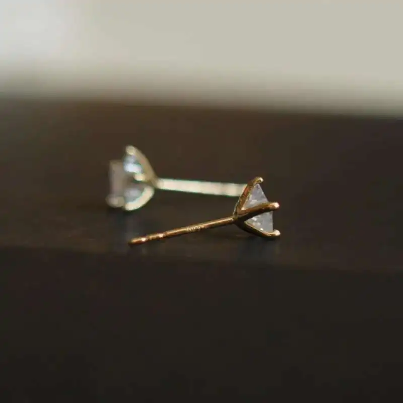 9k Solid Stars Earring, Small Gold Stud, Trendy Earrings, Handmade, Women Fine Jewelry for Girl, Wholesale, kj81 - Image 5