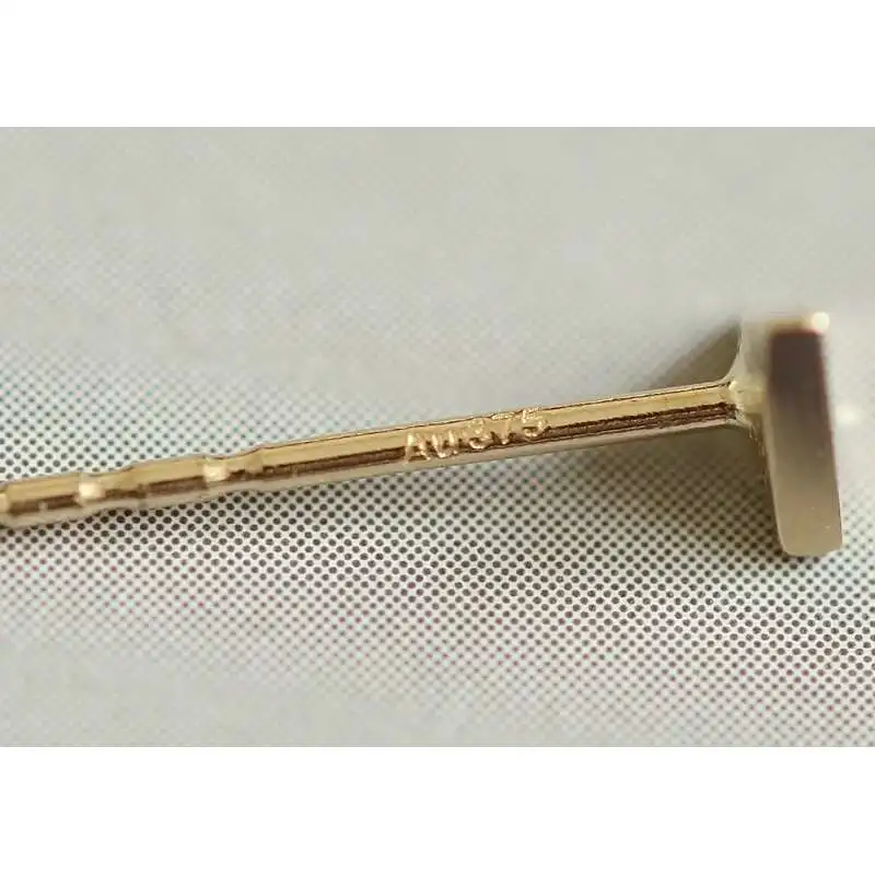 Customized Light Plate Black Triangle, Pure 9K Gold Personality, Mini Versatile Fold Earrings, kj275 - Image 6