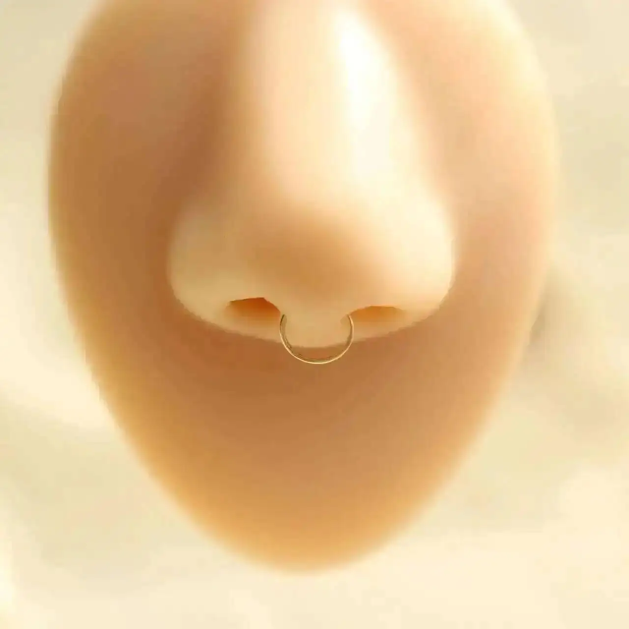 14K Gold Simple Hoop Ring for Men and Women, Small Nose Piercings, Au585, kj468 - Image 5