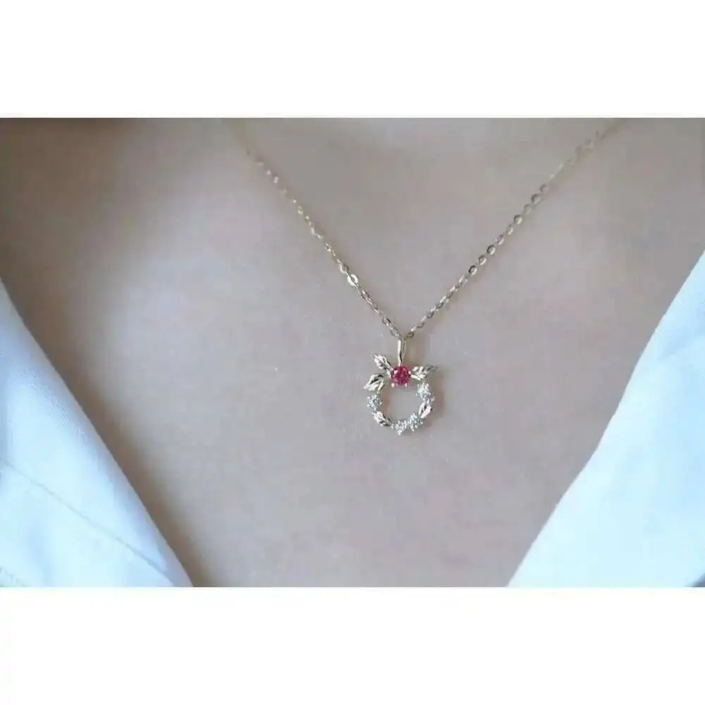 Grilgold 9k Gold, Japan South Korea Delicate Sweet FlowerHuansen Series Romantic and Versatile Pendant kj281 - Image 6