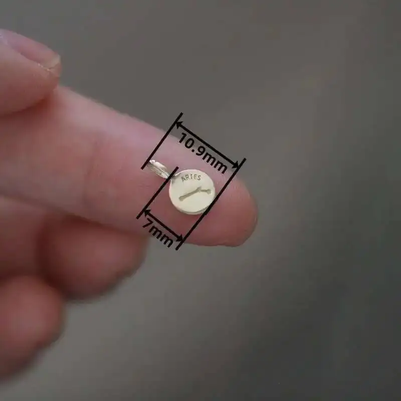 Pure 9K Hand Necklace for Women, 12 Constellations, Small Gold Coin Style, Mini Shiny Pendant, Gift, kj427 - Image 2