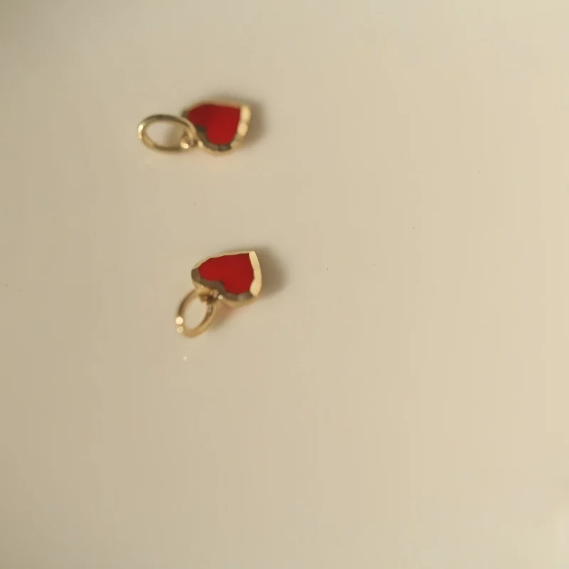 10K Gold Red Heart Pendant Hypoallergenic Mini Jewelry for Women, Fashion Gift 358 - Image 2