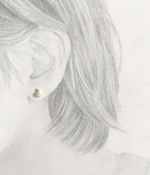 9k Solid Gold Drop Pearl Pendant Jewelry, Minimal Dainty Victorian Royal Wedding Bridesmaid Gift, Love kj242 - Image 5