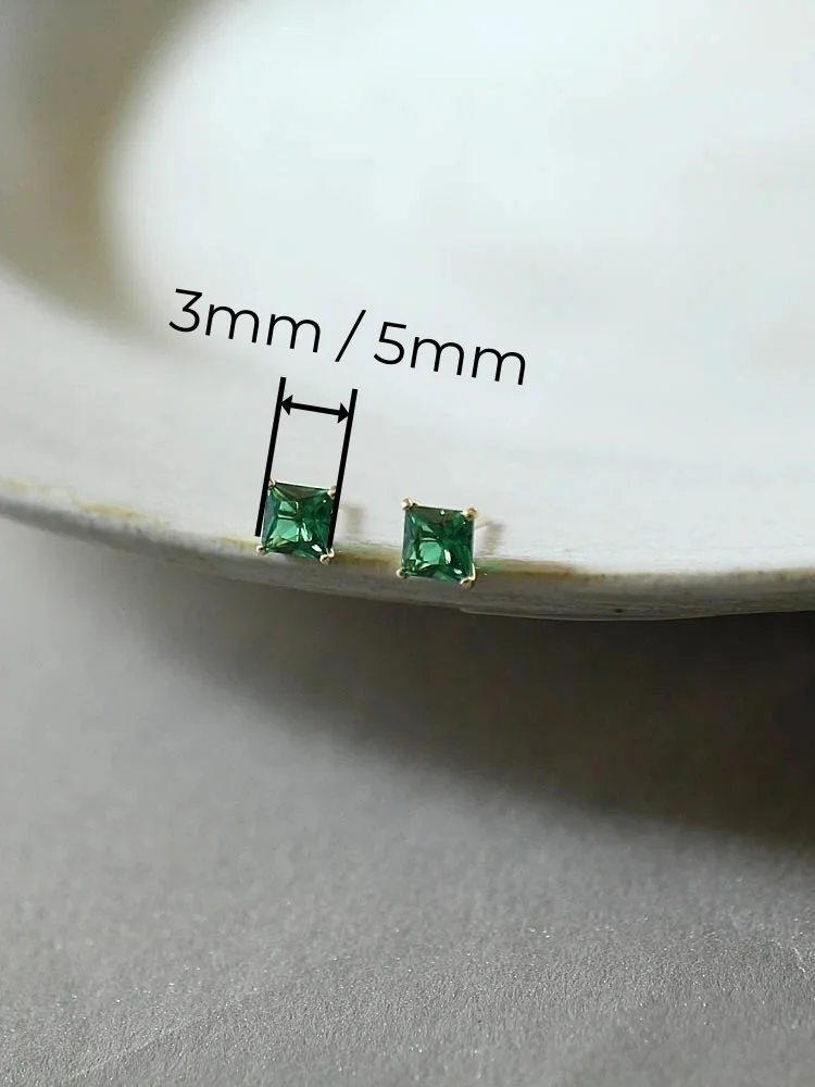 Emerald Earrings for Women, 9K Gold, Simple Goddess Fan, Compact, Summer Luxury, New Fashion, 2021, kj442 - Image 2