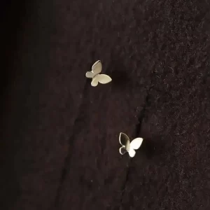 14K Gold Butterfly Earring for Women, Minimal Simple Style, Hypoallergenic, Trendy Jewelry, Gift, kj49
