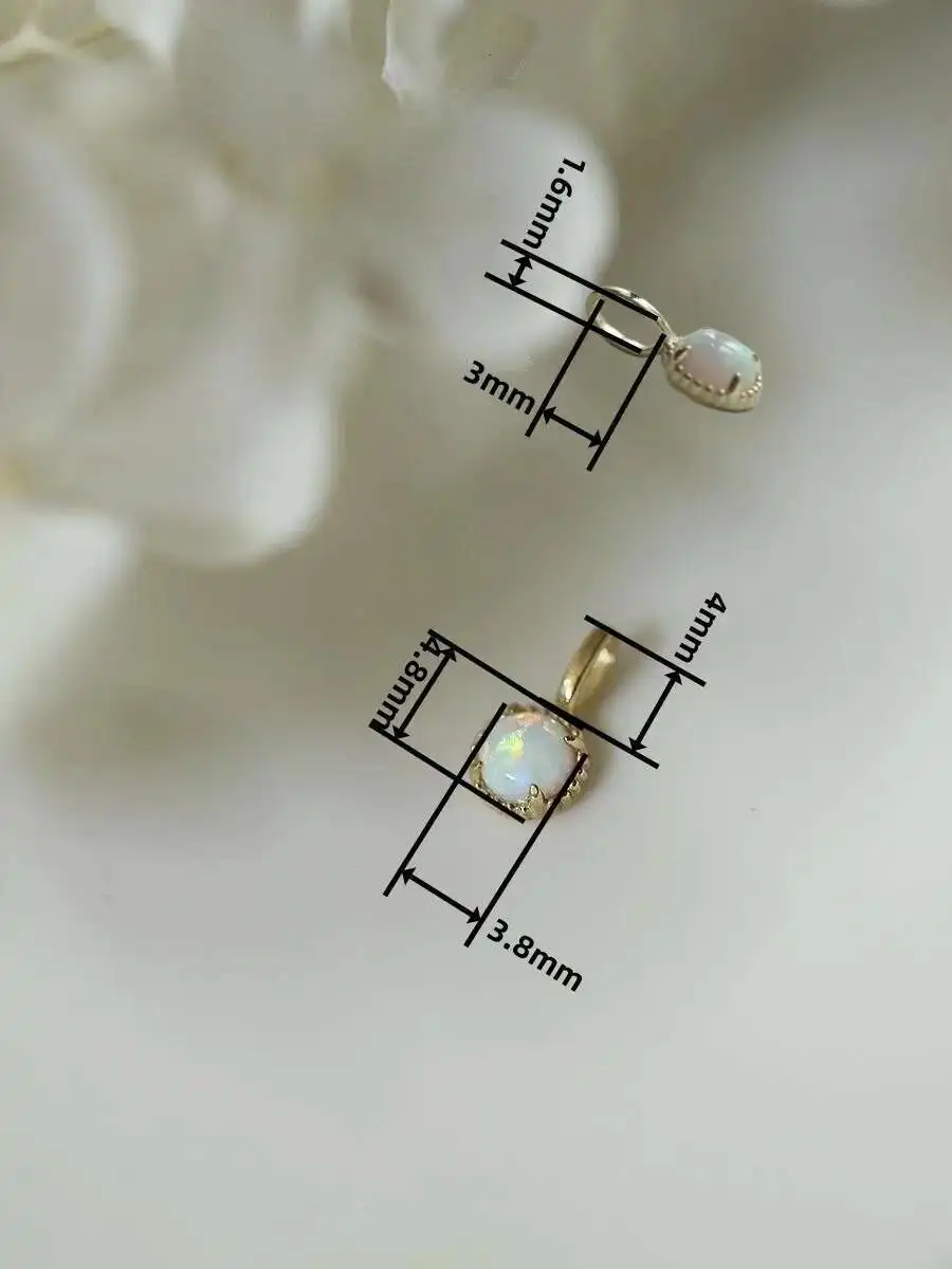 Original Real Gold Jewelry, 9K Pendant, Composite Opal, Mini Necklace, Bracelet, Free Shipping Items, New In kj486 - Image 2